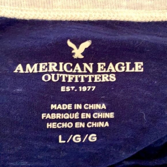 American Eagle Outfitters Sheer Short SleeDark Navy Blue Sheer T Shirt Size Larg - Picture 10 of 11